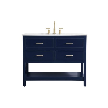 ELEGANT LIGHTING 42 in. Single Bathroom Vanity, Blue VF19042BL